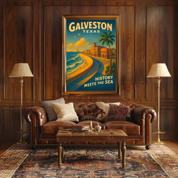Galveston, Texas History Meets The Sea Poster
