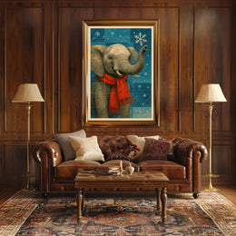 Winter Elephant Poster