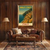 Amalfi Coast Italy Poster Wall Art 18x24 Coastal Scene