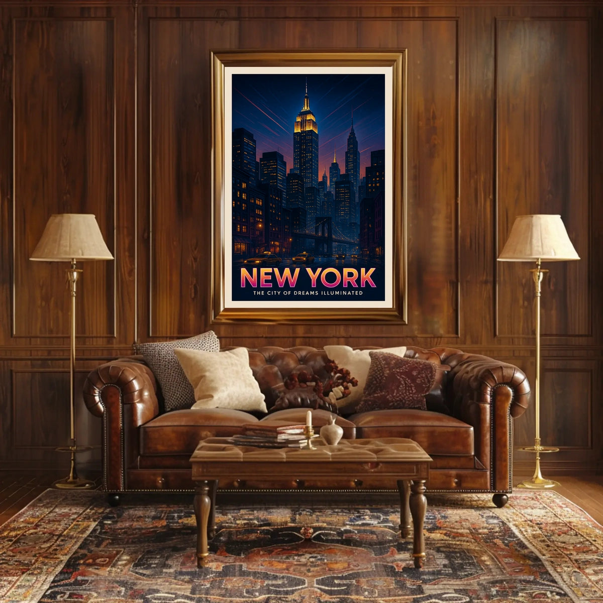 New York Nightscape Dreams Skyline Poster Modern Wall Art