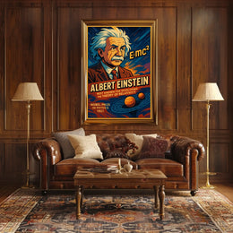 Albert Einstein Vintage Nobel Prize 1921 Portrait Relativity Science Wall Art Decor Poster