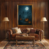 Haunted Graveyard Under The Full Moon Poster
