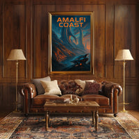 Amalfi Coast Futuristic Vision Poster 18x24 Wall Art