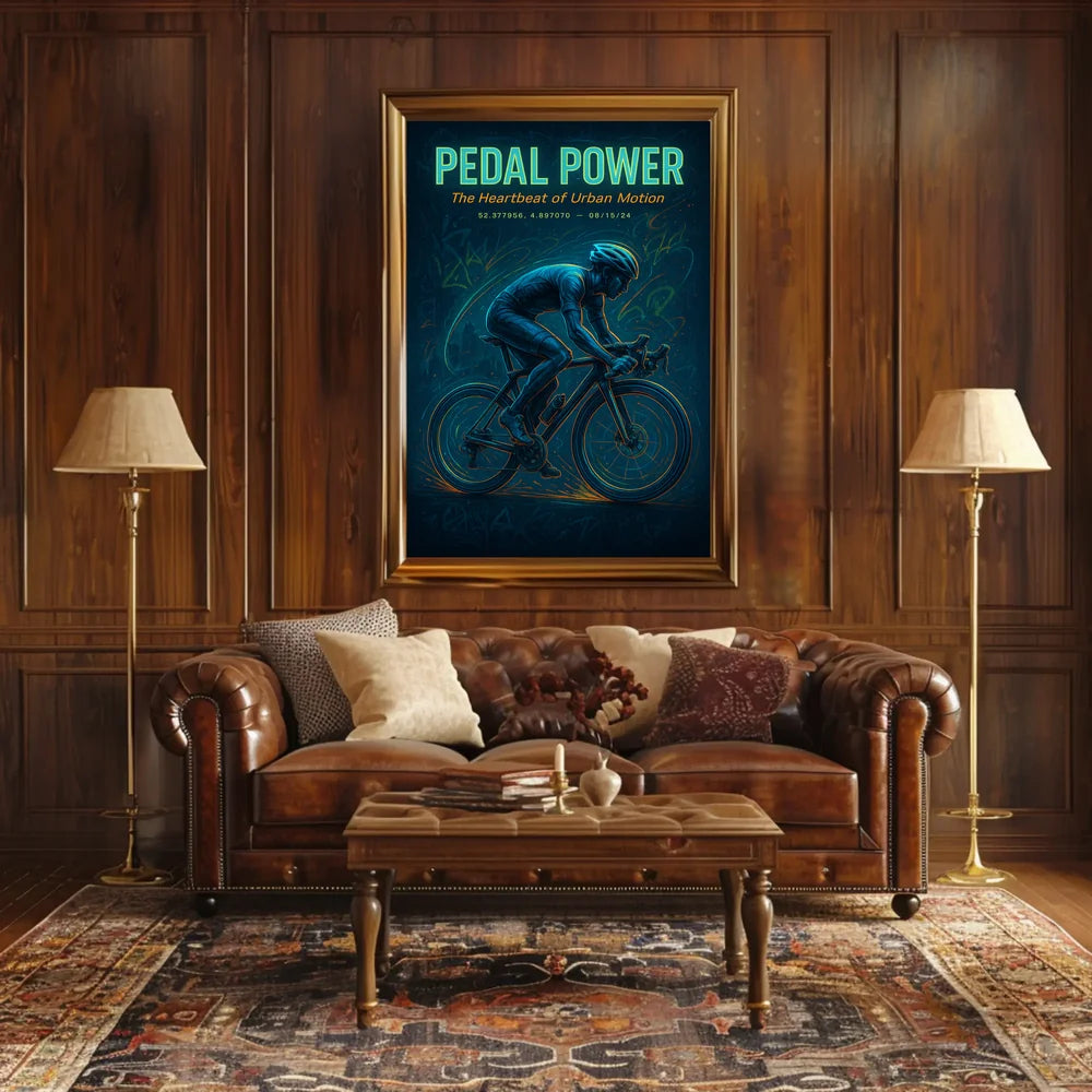 PEDAL POWER Energetic Urban Motion Sports Poster PosterGoat