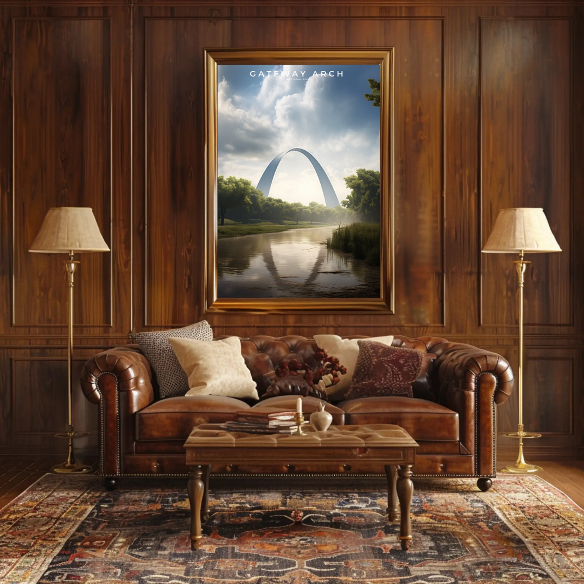 Gateway Arch Scenic Travel Poster Landscape Print
