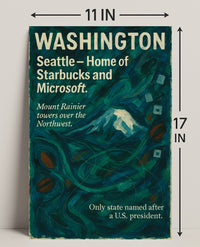 Washington Landmarks Modern Travel Poster