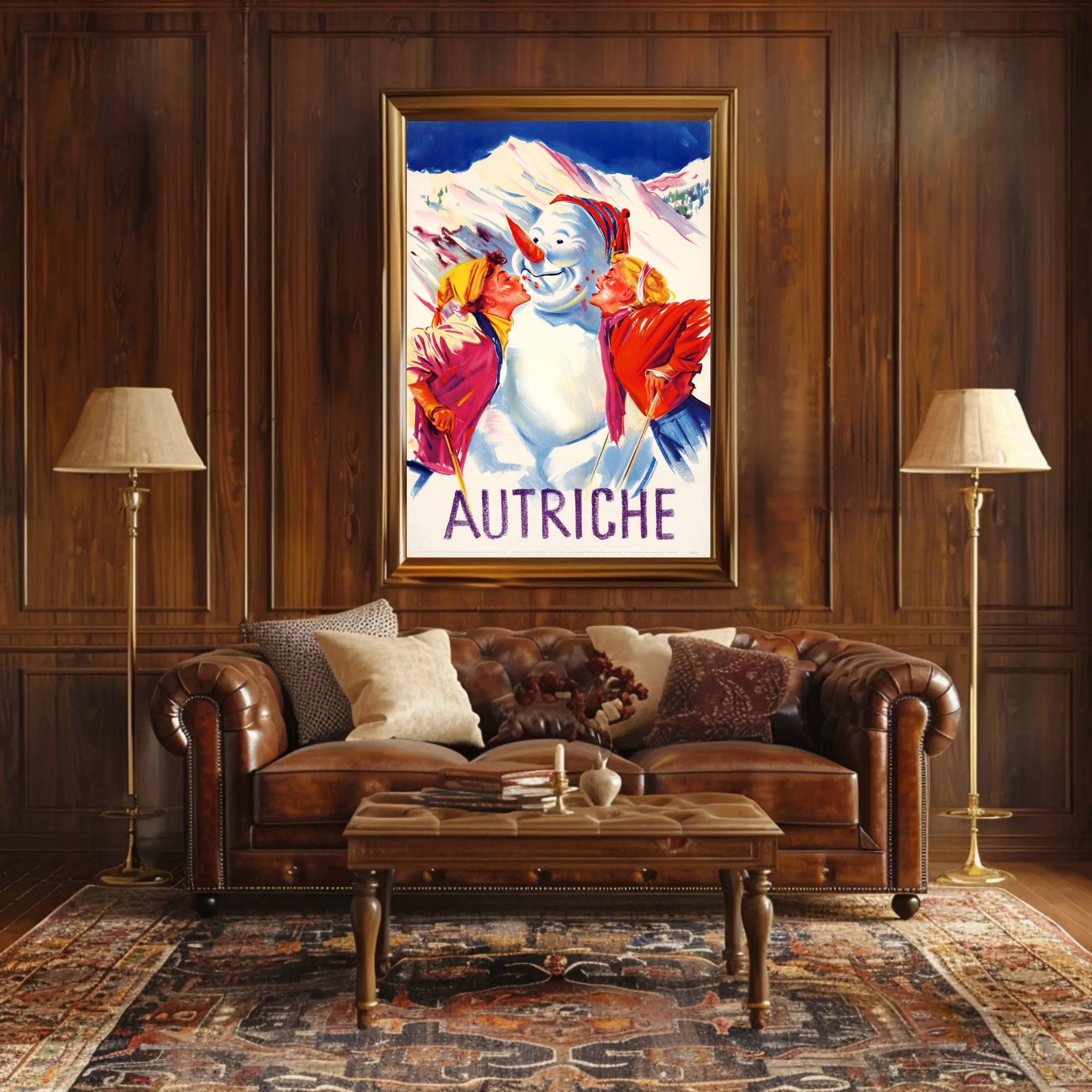 Vibrant Vintage Austrian Winter Scene Travel Poster PosterGoat