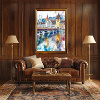 Lucerne Chapel Bridge And Old Town Switzerland Poster
