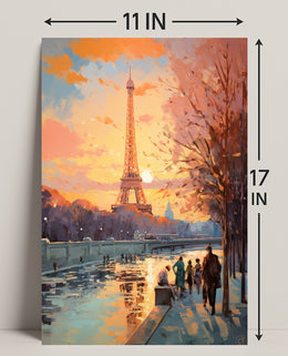 Parisian Sunset Stroll Poster