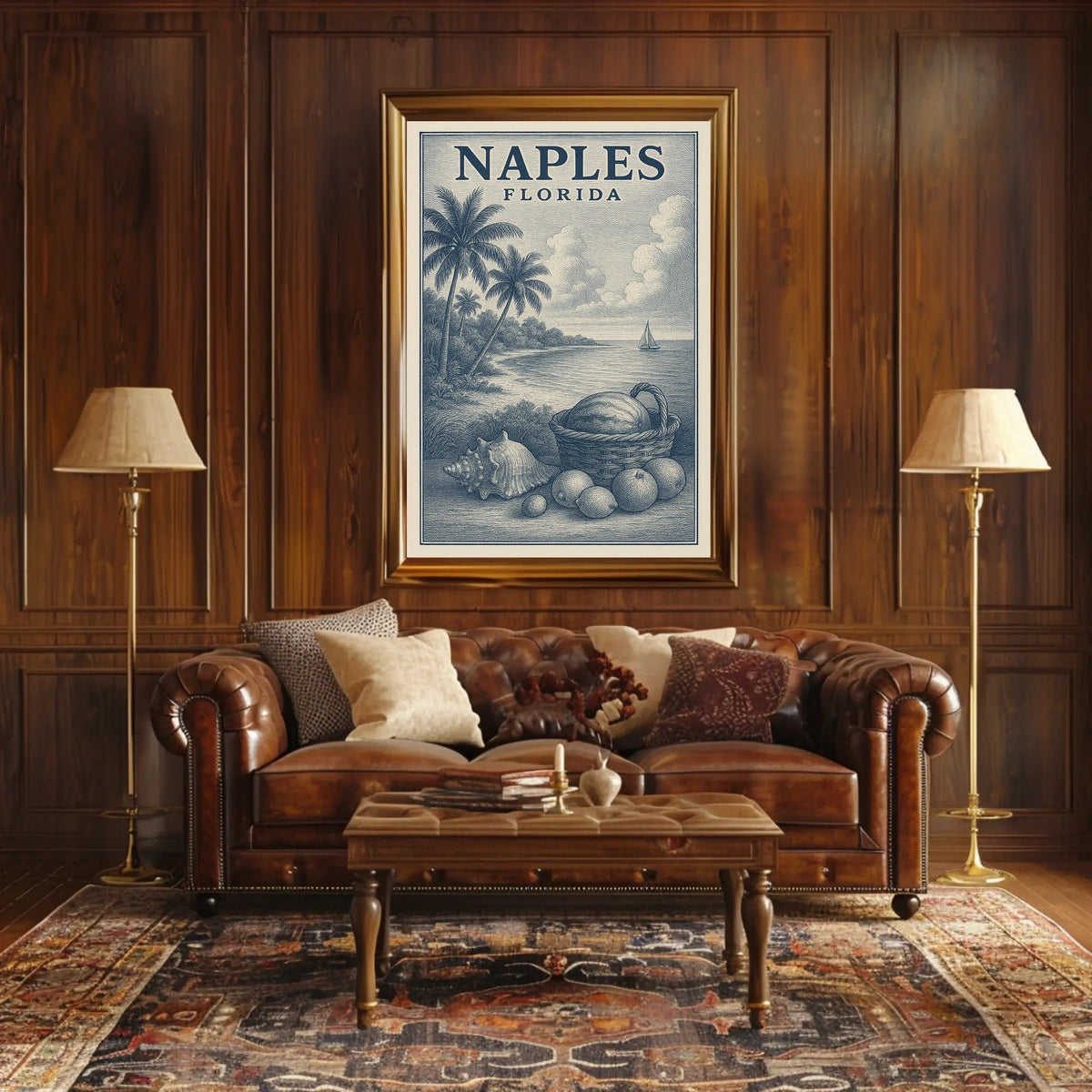 Naples Florida Poster Wall Art Coastal Scenery 18x24