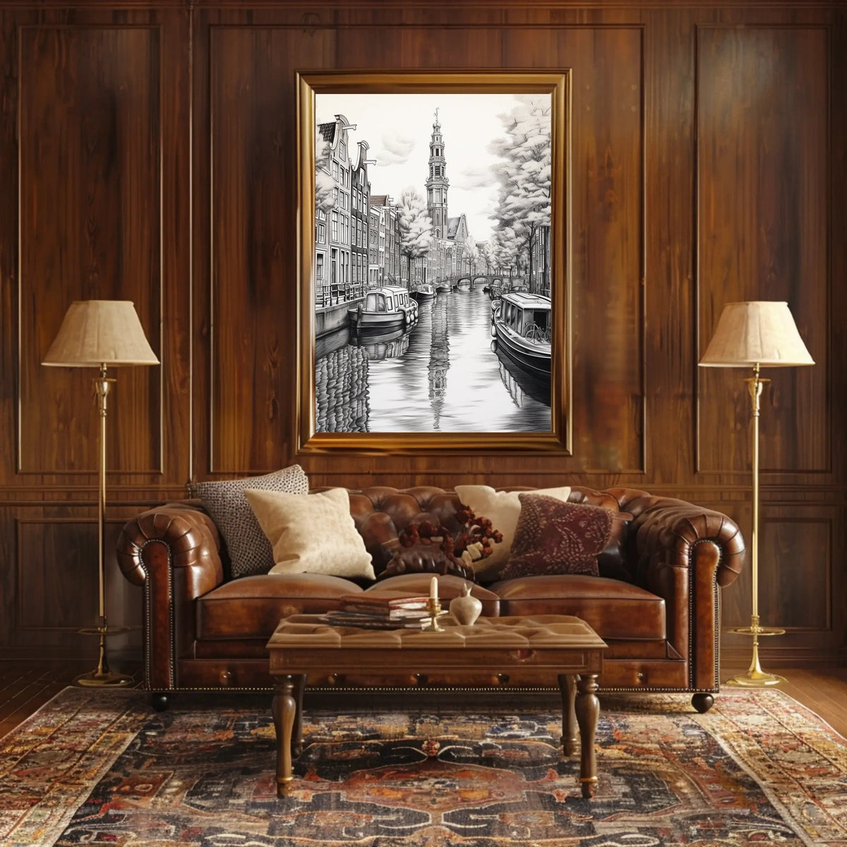Amsterdam Canal Scene Classic Travel Poster