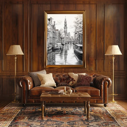 Amsterdam Canal Scene Classic Travel Poster