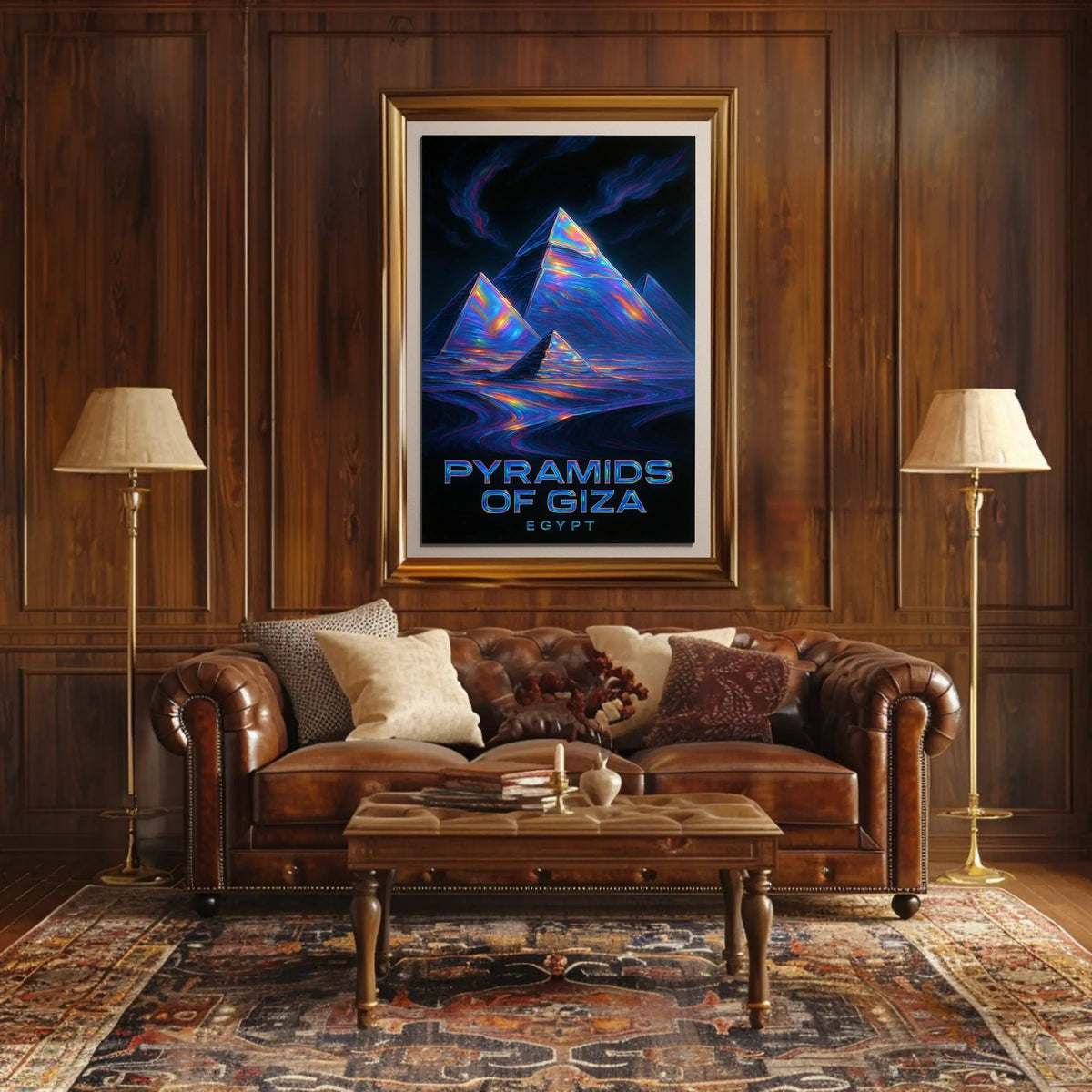 Mystical Pyramids Giza Futuristic SciFi Dreamers Poster