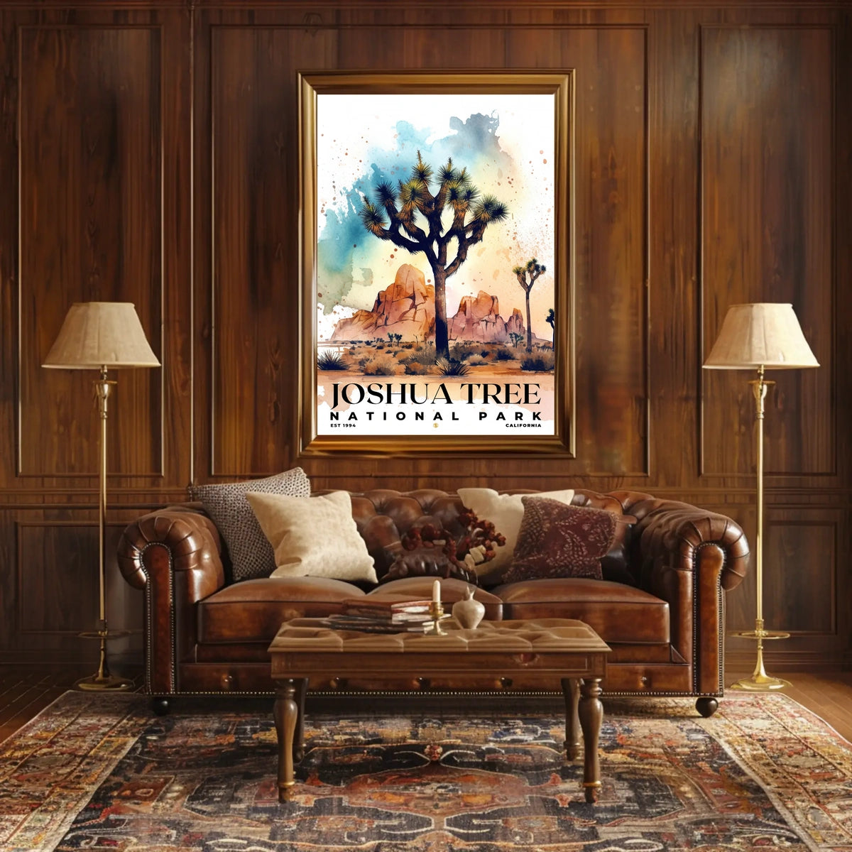 Joshua Tree Watercolor Wall Art Poster