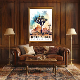 Joshua Tree Watercolor Wall Art Poster