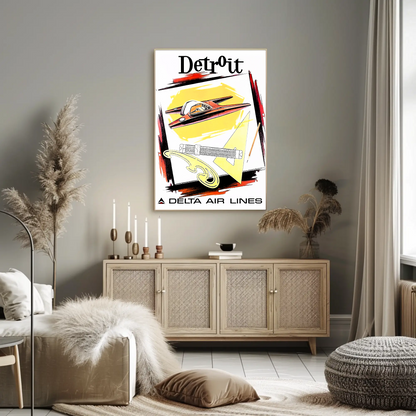 Detroit Air Lines Travel Poster