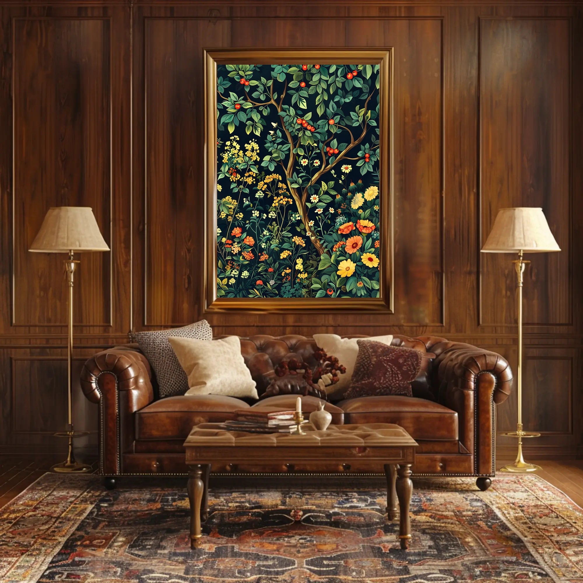 Vibrant Botanical Garden Wall Art Print
