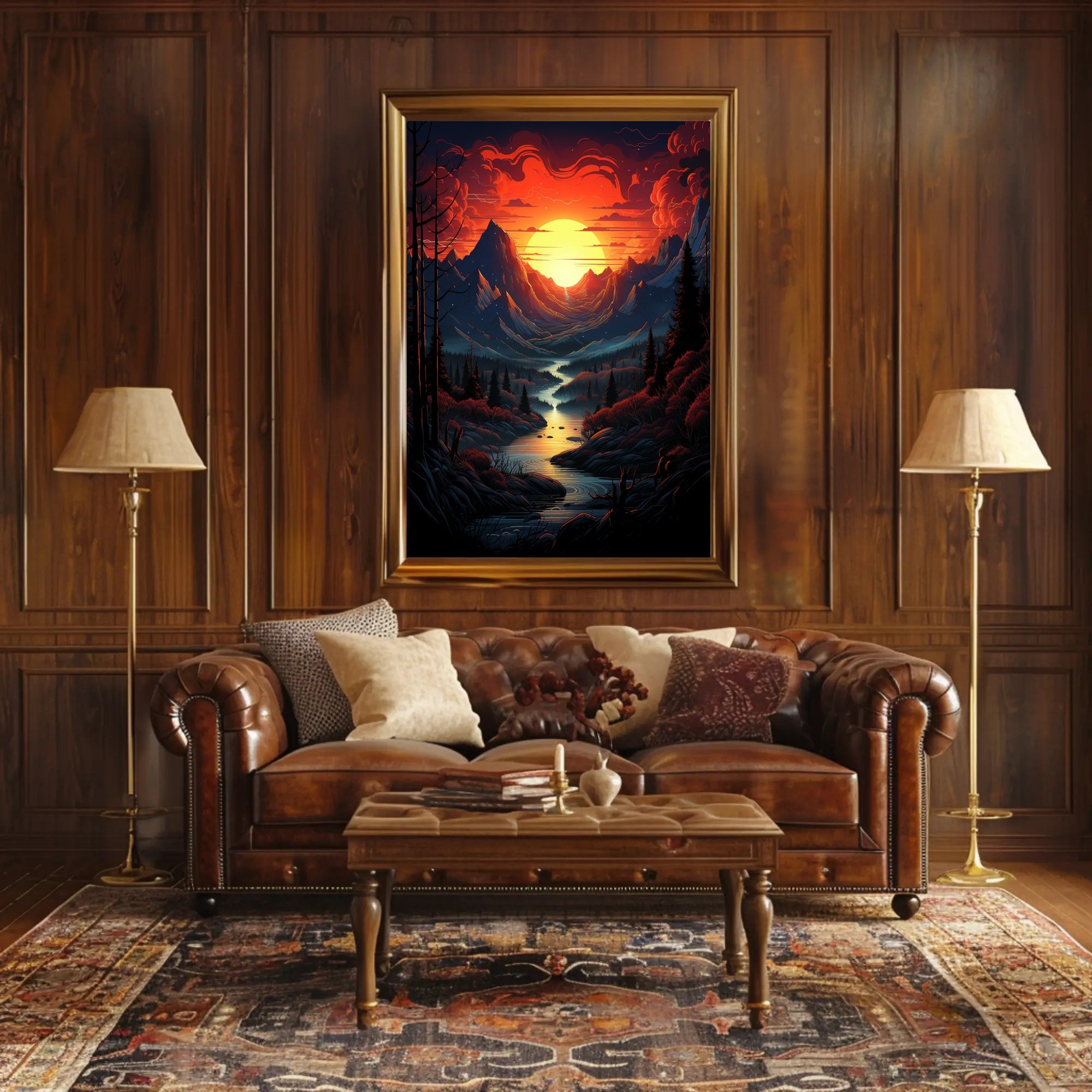 Radiant Mountain Sunset Poster