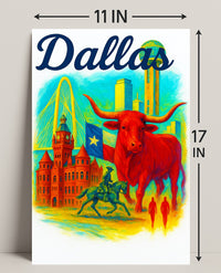 Dallas Landmarks Poster PosterGoat