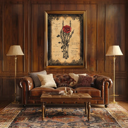 Gothic Rose and Skeleton Hand Artistic or Pop Culture Poster