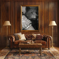Serene Dog Portrait in Black and White - Dog Breed Poster PosterGoat
