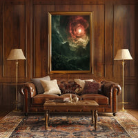 Surreal Landscape with Fiery Sky Fantasy or Mythology Poster PosterGoat