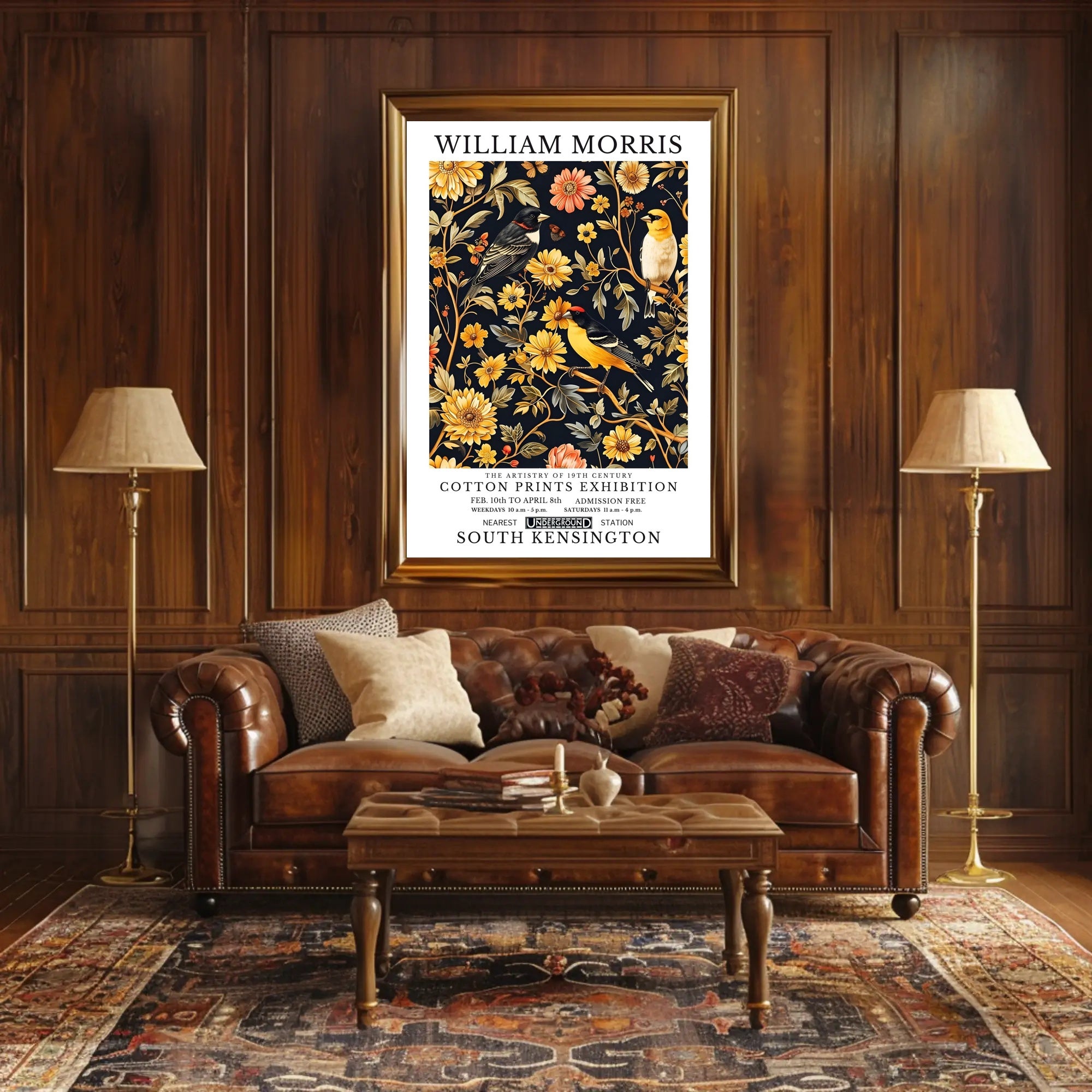 Cotton Prints Exhibition William Morris Artistic Poster