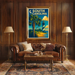 South Carolina Coastal Scene Poster