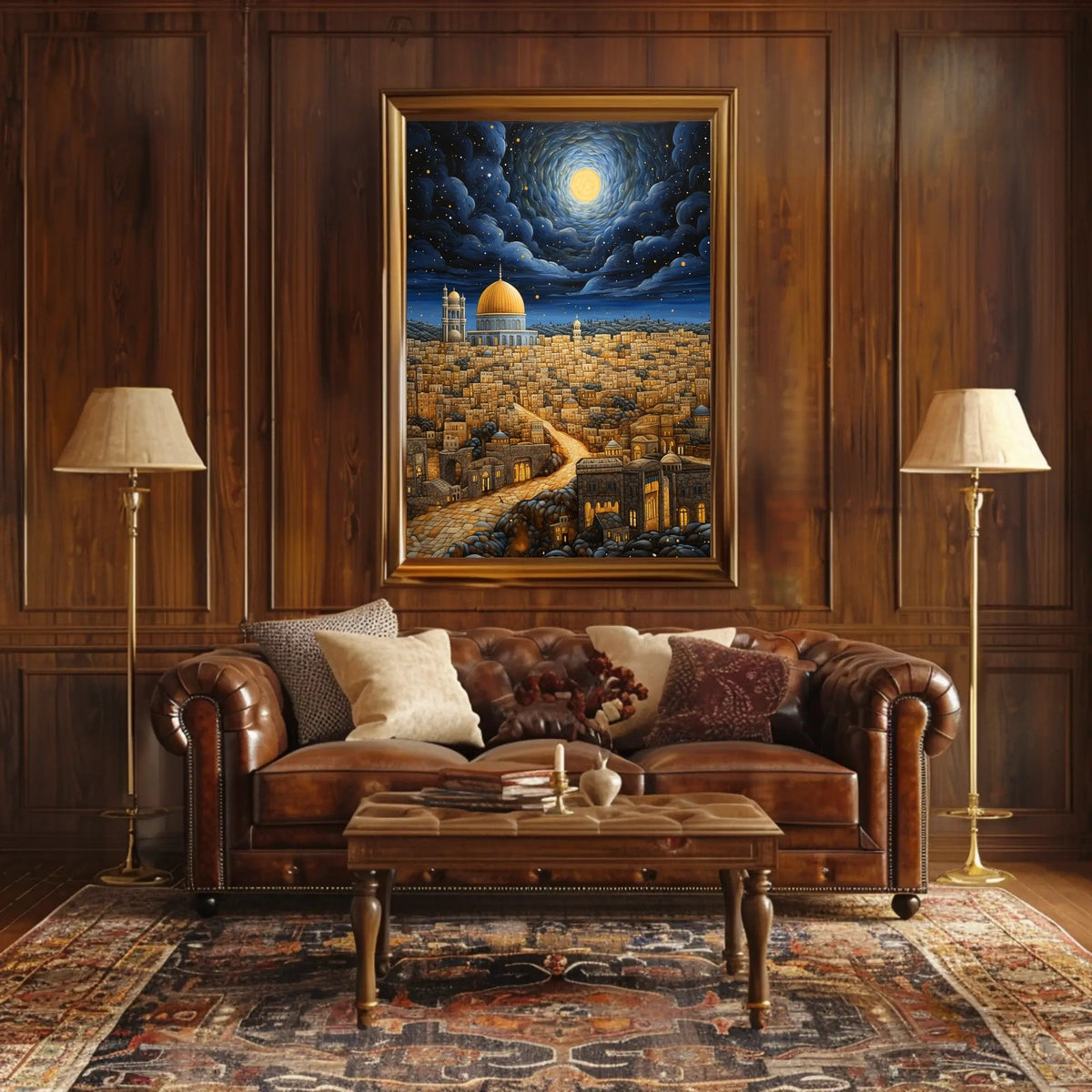 Stylized Middle Eastern Dome Cityscape Cultural Heritage Poster