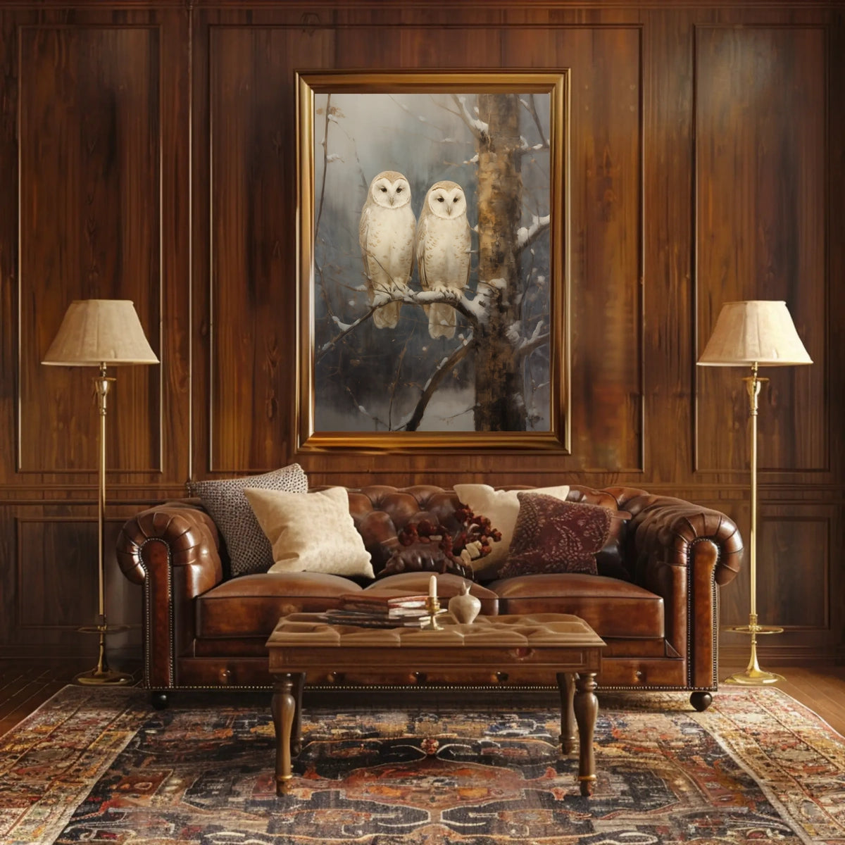 Winter Owls Poster