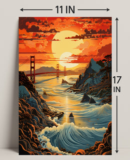 Sunset Over The Golden Gate Poster