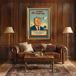 Jimmy Carter 39th President Wall Art Vintage Print PosterGoat