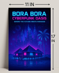 Bora Bora Cyberpunk Oasis Poster PosterGoat