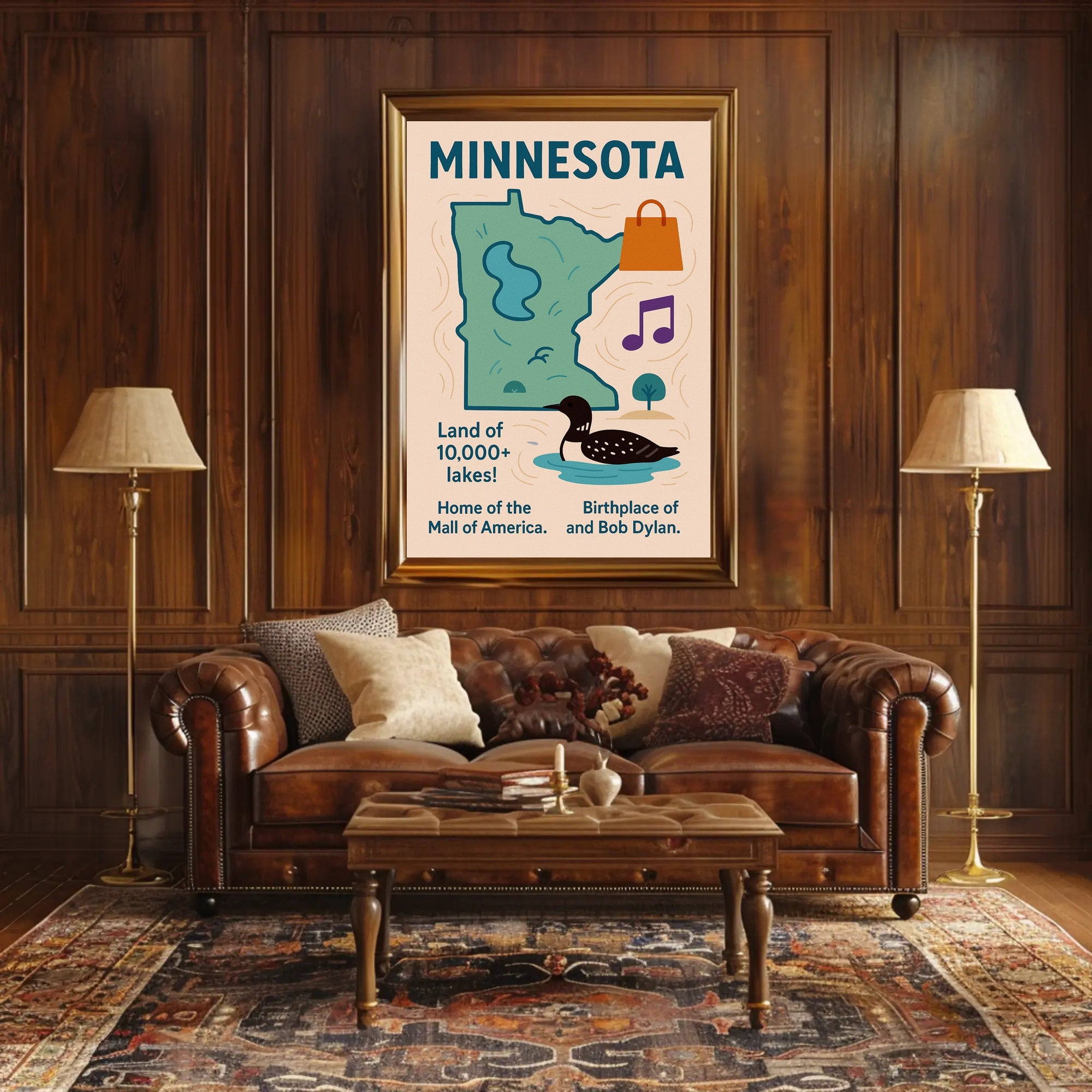 Minnesota Land of 10,000 Lakes Poster