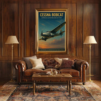 Cessna Bobcat Vintage Aviation Poster: Inspiring Flight Art