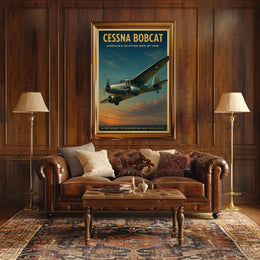 Cessna Bobcat Vintage Aviation Poster: Inspiring Flight Art