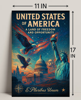 United States of America Land of Freedom and Opportunity Poster PosterGoat