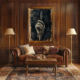 Artistic Skeletal Hand Feather Abstract, Artistic, or Pop Culture Poster