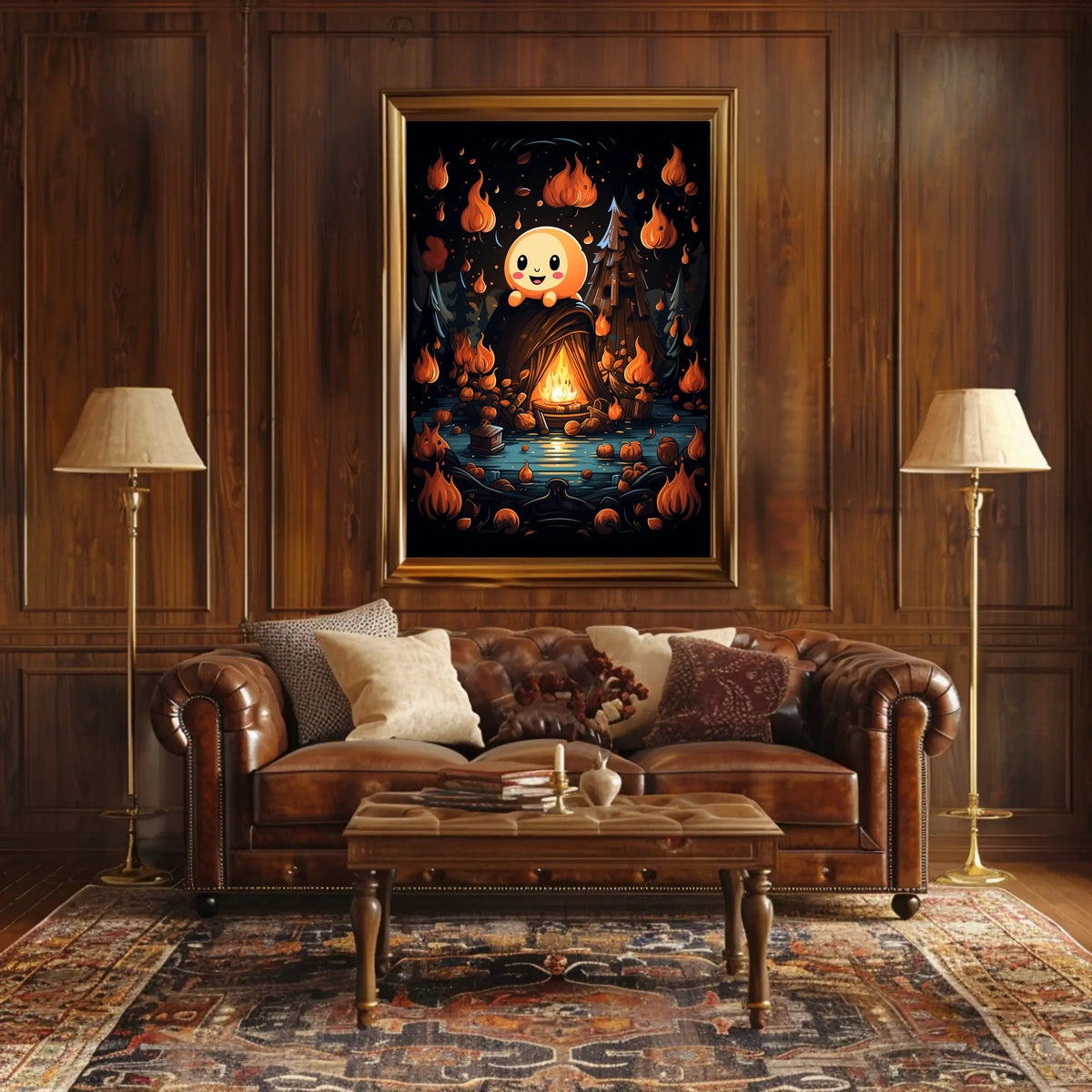 Enchanted Autumn Campfire Poster