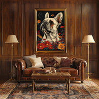 Floral Bulldog Fantasy Poster