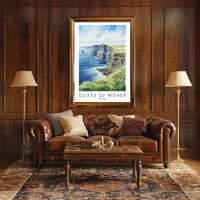 Cliffs of Moher Travel Poster for Tranquil Irish Escape PosterGoat
