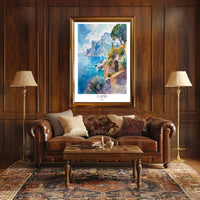 Capri Italy Watercolor Travel Poster PosterGoat