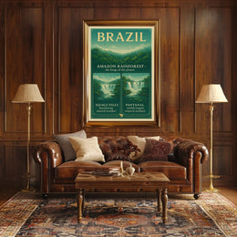 Brazil's Natural Wonders Vintage Travel Poster Art