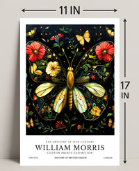 William Morris Butterfly Design Artistic Poster