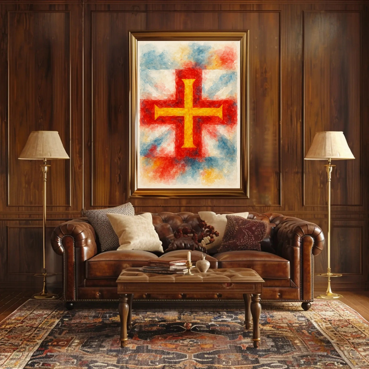 Abstract Cross in Watercolor Poster