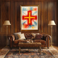 Abstract Cross in Watercolor Poster
