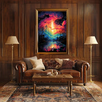 Dreamscape Multicolored Landscape Artistic Poster