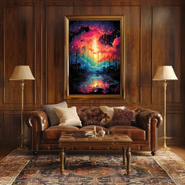 Dreamscape Multicolored Landscape Artistic Poster