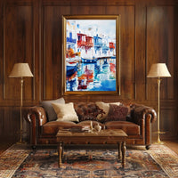 Greece Mykonos Colorful Waterfront Poster