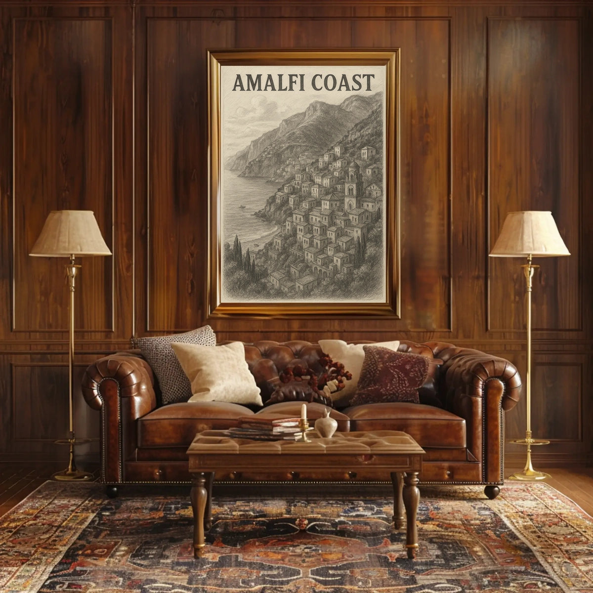 Amalfi Coast Poster Wall Art Print Travel Decor Room